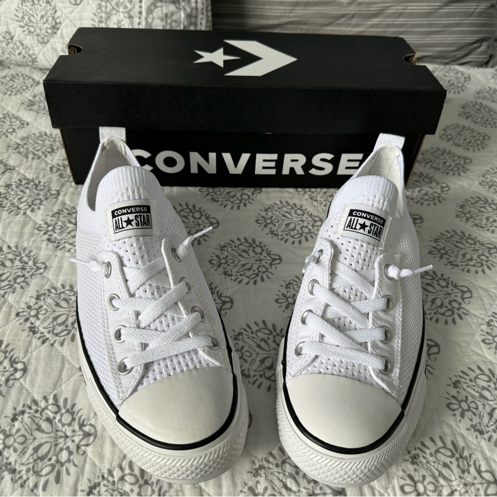 NWB Converse Chuck Taylor All Star White Shoreline Knit Slip Shoes size 9